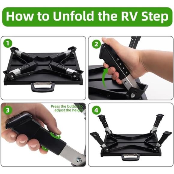Wheels Safety RV Steps, Step Stool Folding Platform Step with Durable Feet - Picture 4 of 7